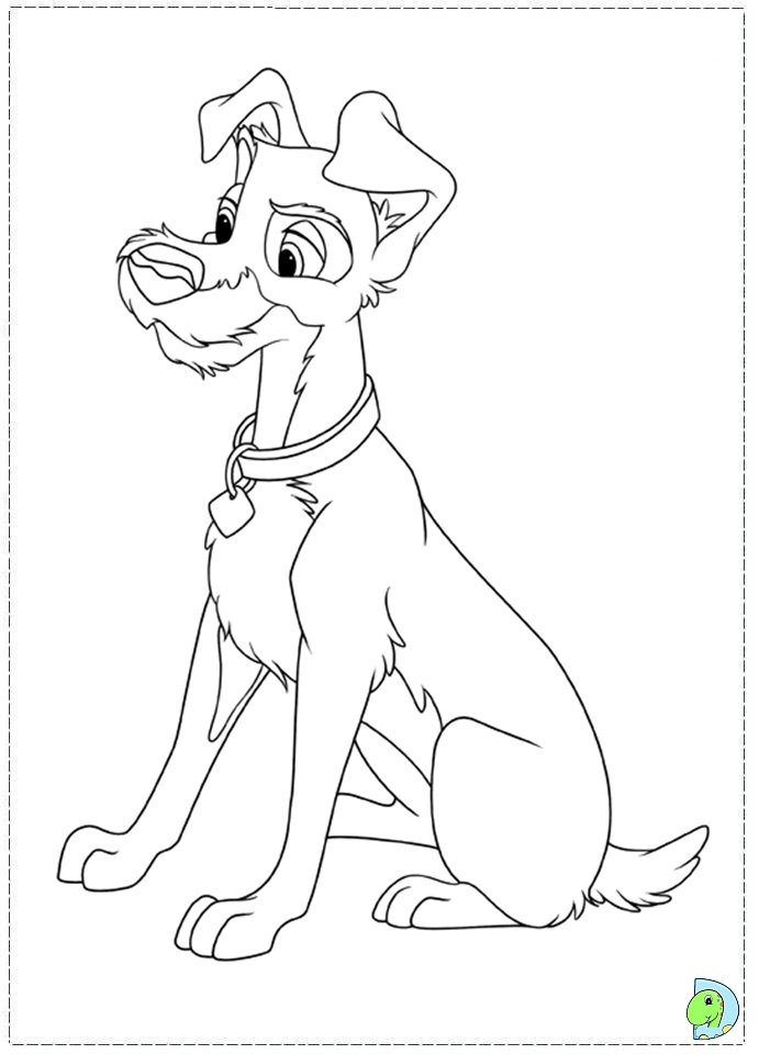 The Lady and the Tramp Coloring page- DinoKids.org