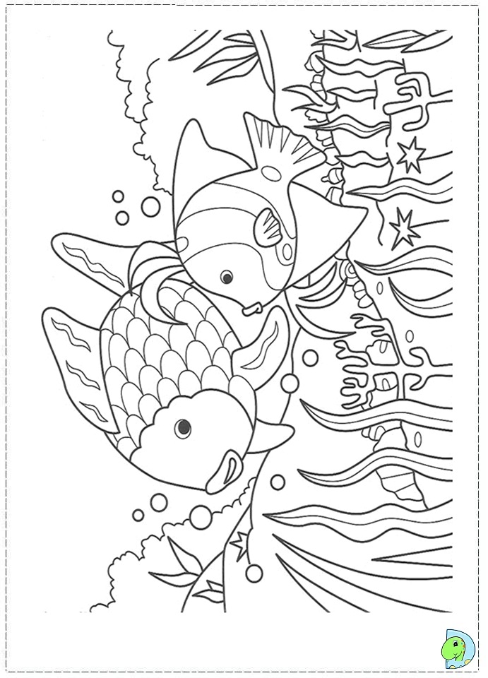 Rainbow Fish coloring page- DinoKids.org
