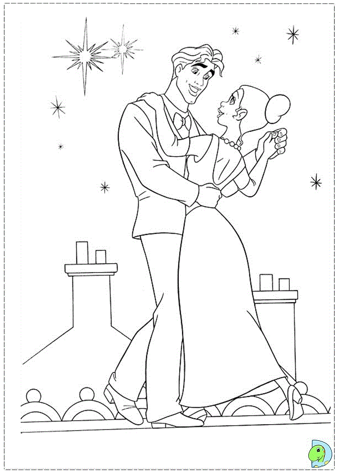 The Princess and the Frog Coloring page- DinoKids.org