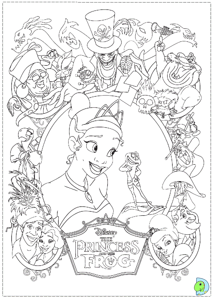 The Princess and the Frog Coloring page- DinoKids.org