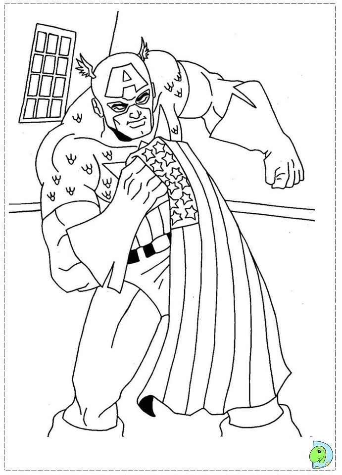 Captain America Coloring page- DinoKids.org