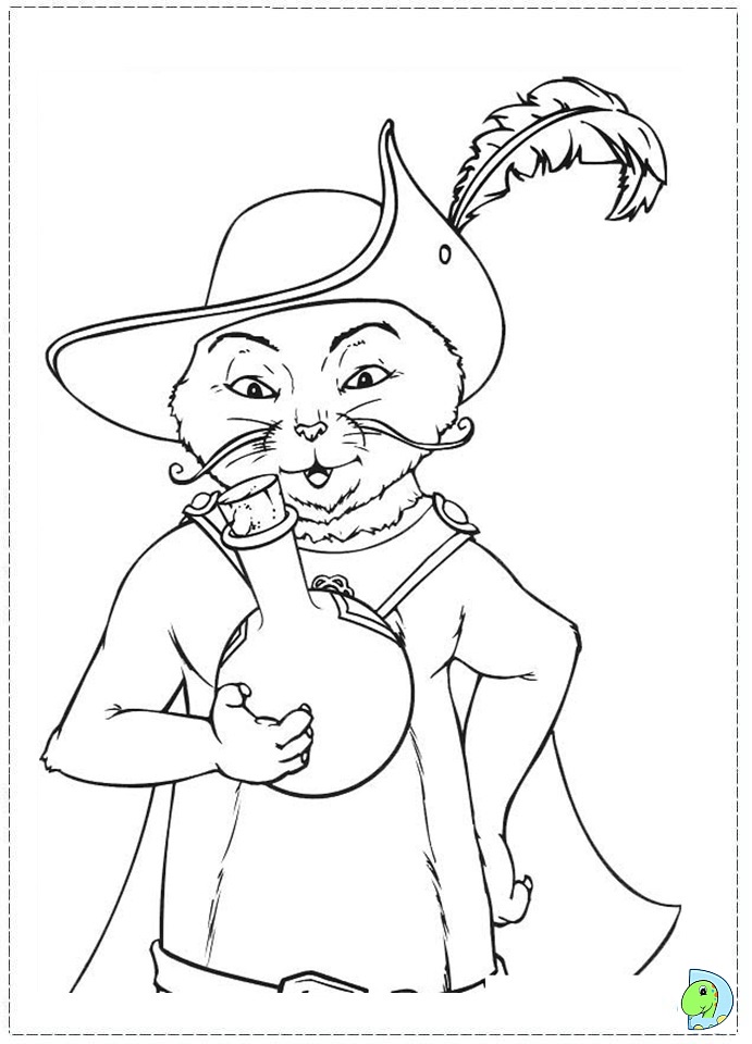 Puss in Boots Coloring page- DinoKids.org