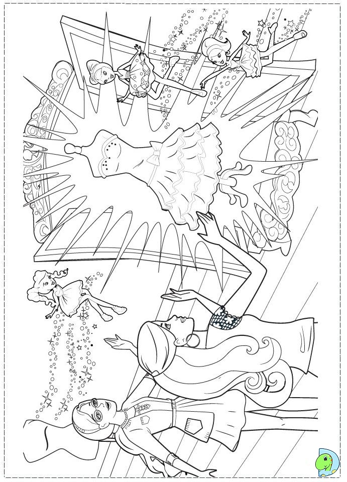 Barbie Fashion Fairytale Coloring pages for kids