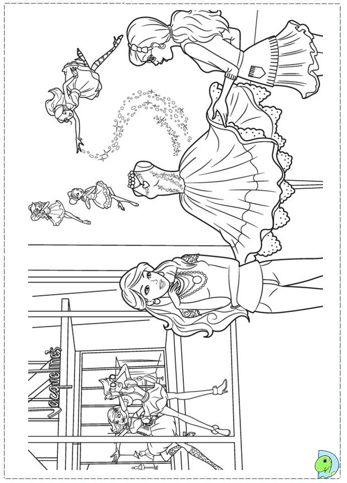 barbie fashion fairytale coloring pages