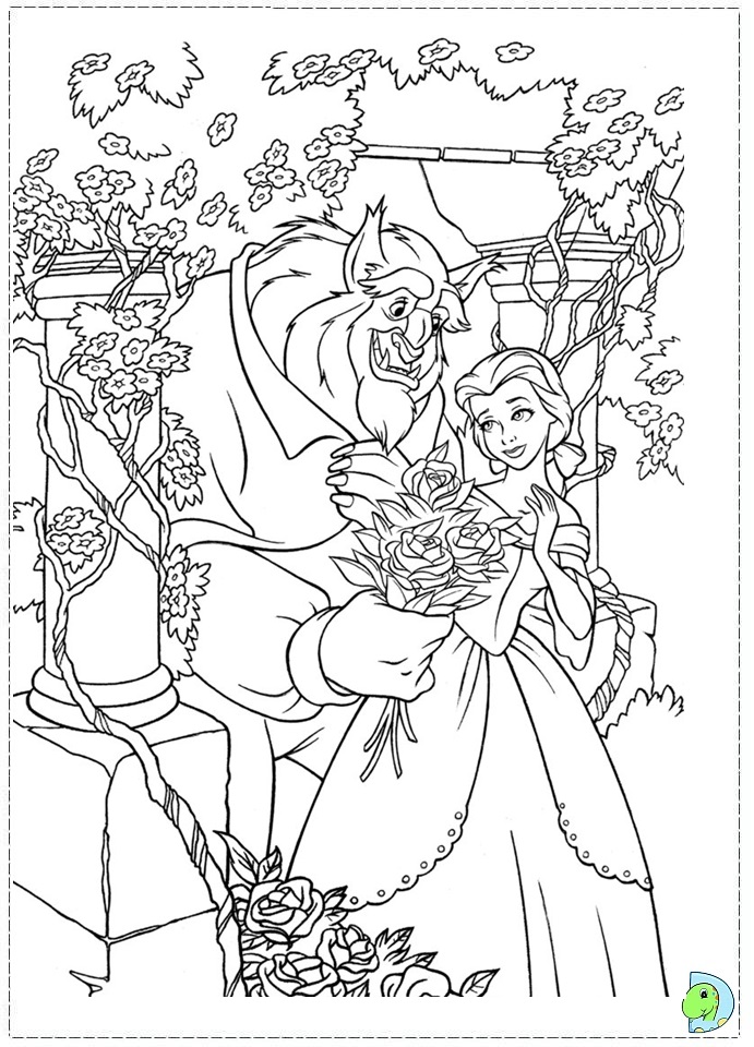 The Beauty and the Beast Coloring page- DinoKids.org