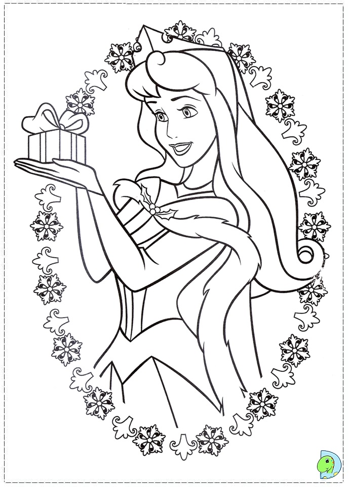 Christmas Disney Princess Coloring page- DinoKids.org