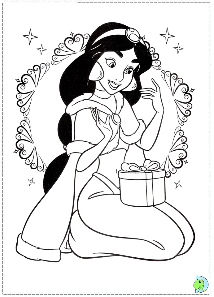 Christmas Disney Princess Coloring page- DinoKids.org