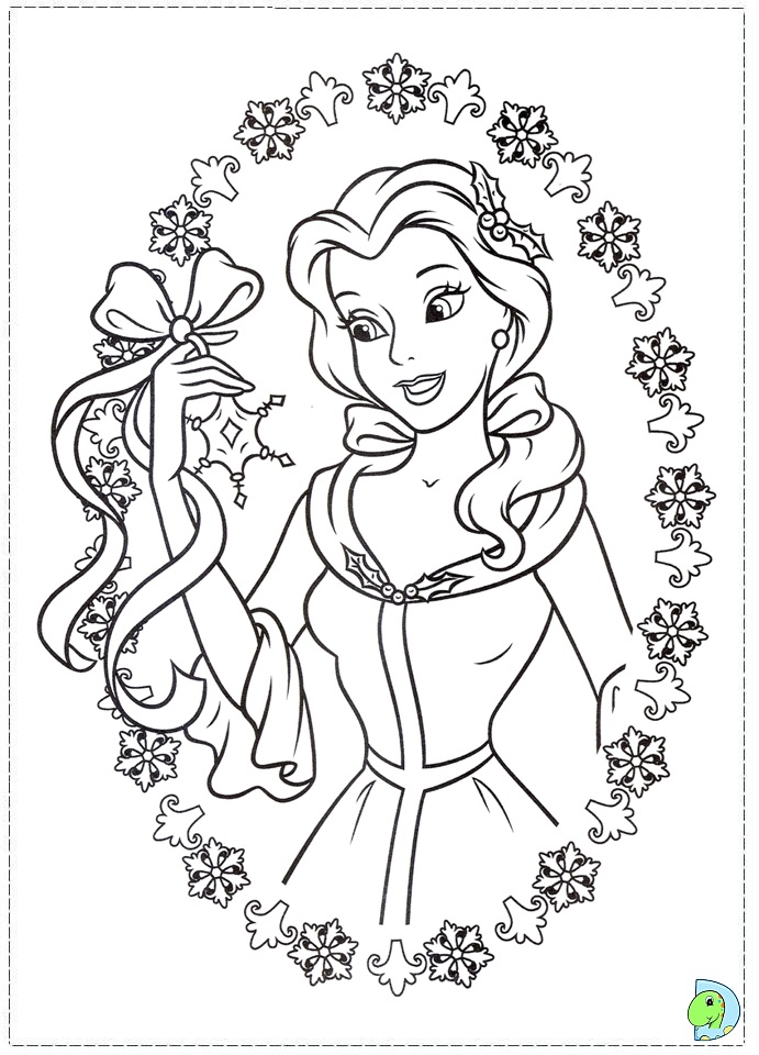 Disney Princess Christmas Coloring Pages Printable Christmas Disney Princess Coloring page- DinoKids.org