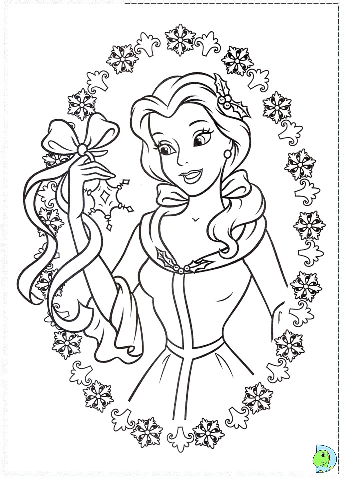 Christmas Disney Princess Coloring page- DinoKids.org