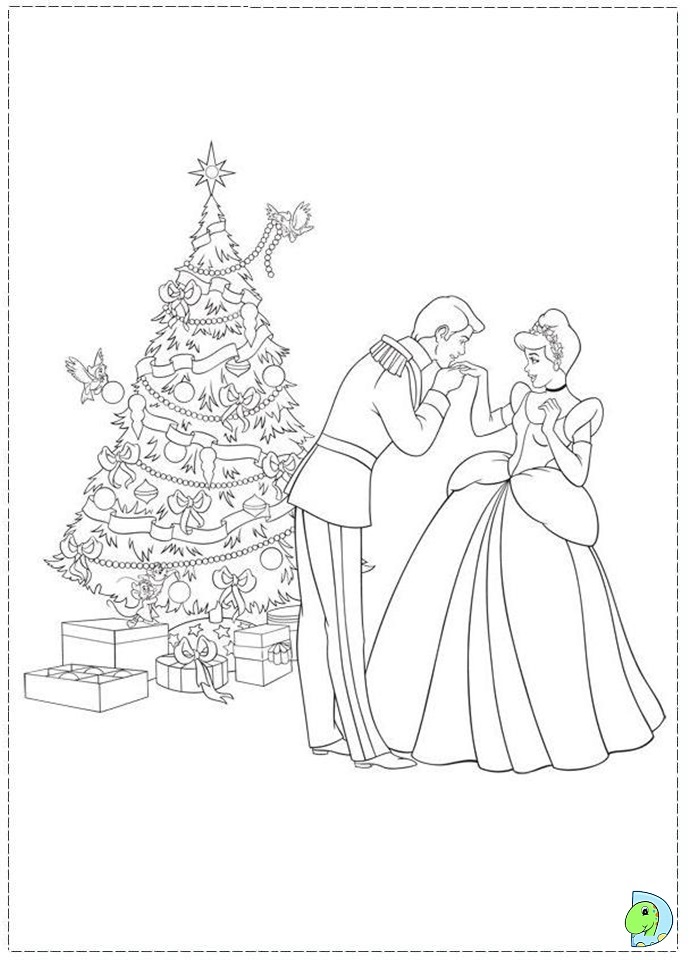 Christmas Disney Princess Coloring page- DinoKids.org