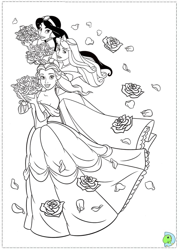 Disney Princesses coloring page - DinoKids.org