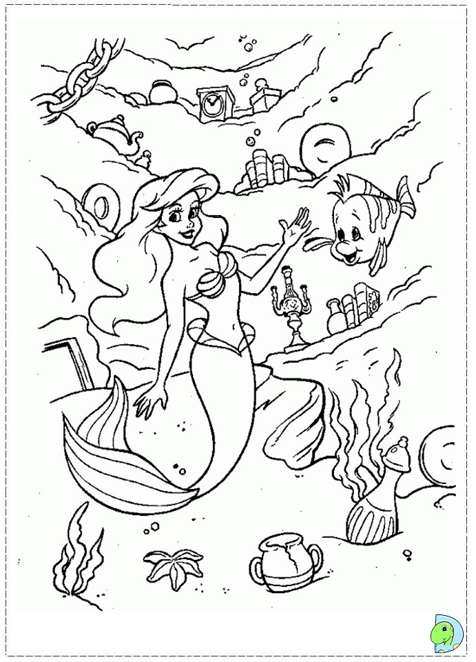 The Little Mermaid Coloring page- DinoKids.org