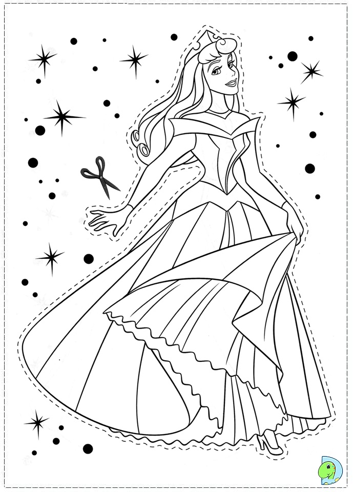 Sleeping Beauty Coloring page, Aurora coloring page- DinoKids.org