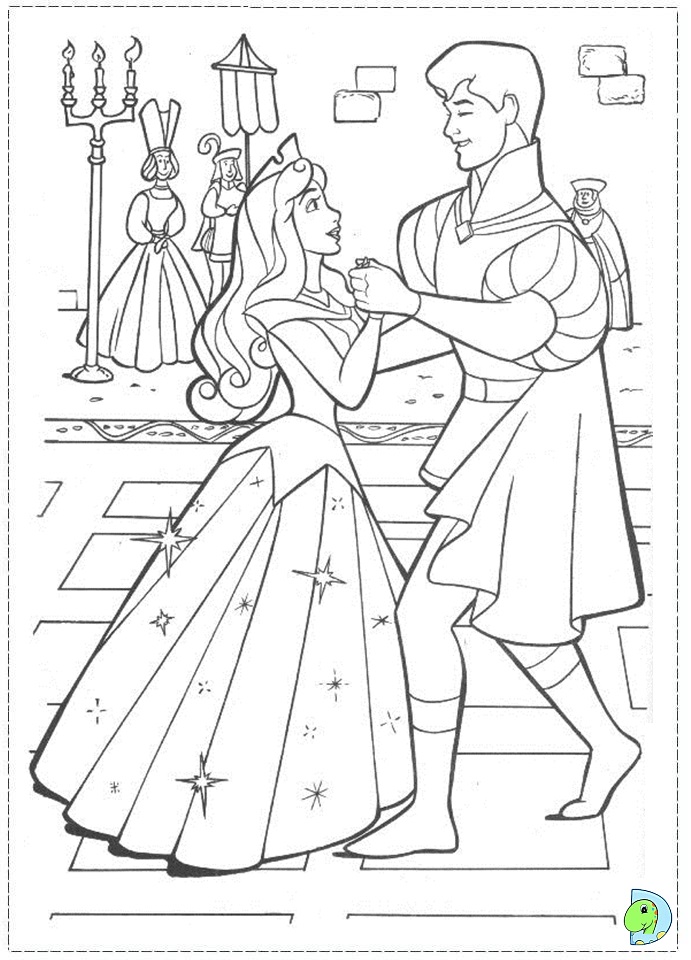 Sleeping Beauty Coloring page, Aurora coloring page- DinoKids.org
