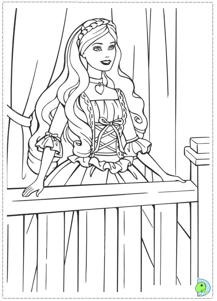 Barbie as the Princess and the Pauper coloring pages- DinoKids.org