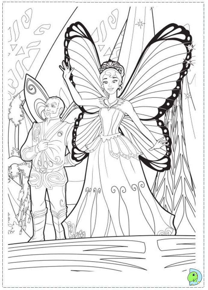 Barbie Mariposa and the Fairy Princess coloring page