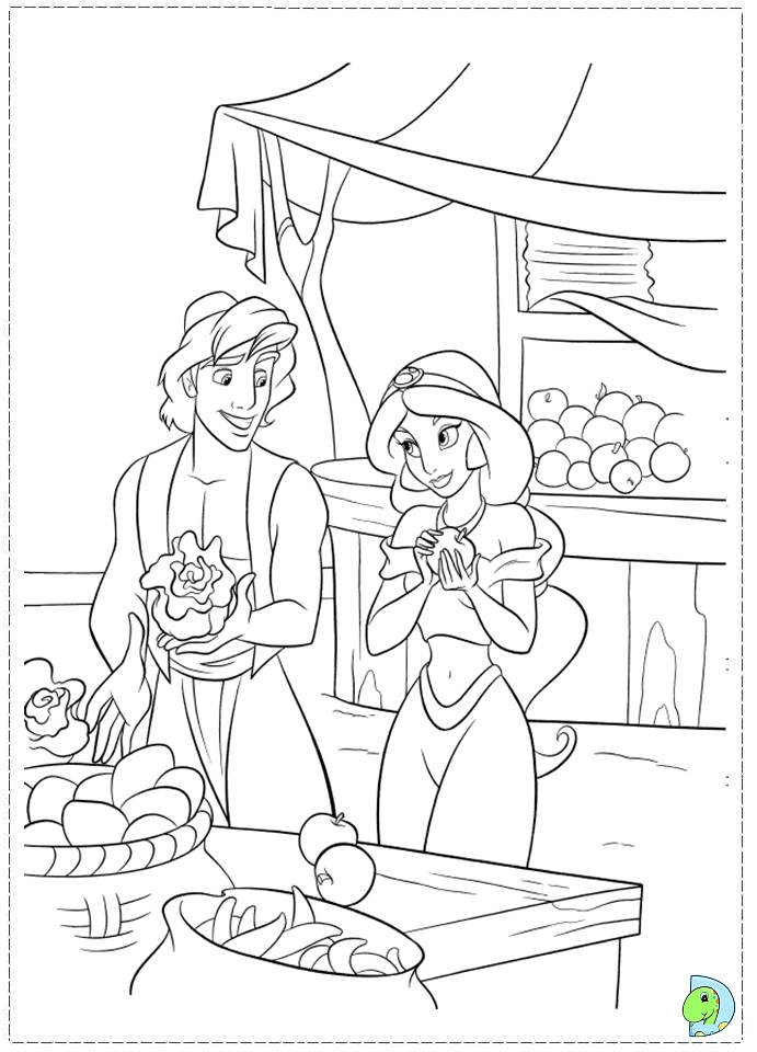 Aladdin Coloring Page DinoKids Aladdin Coloring Page DinoKids