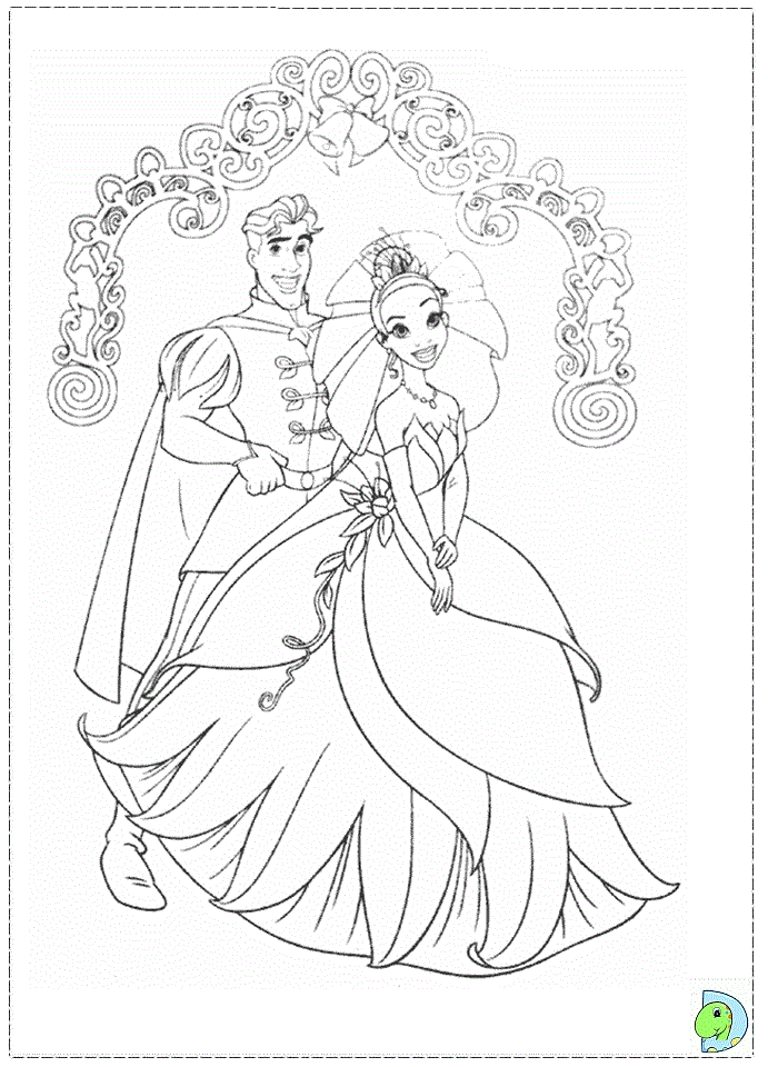 The Princess and the Frog Coloring page- DinoKids.org