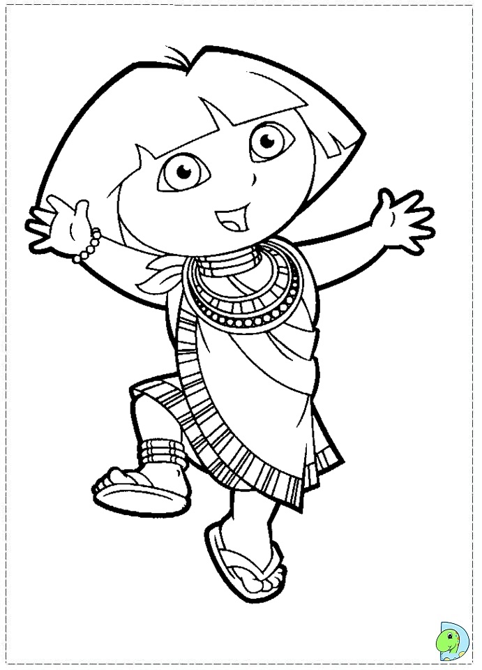 Dora the explorer coloring page- DinoKids.org