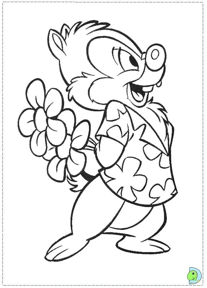 Chip and Dale Coloring pages- DinoKids.org