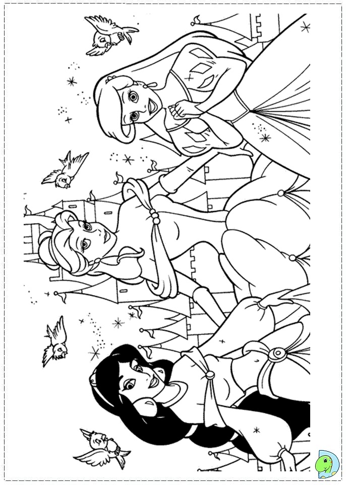 Disney Princesses coloring page - DinoKids.org