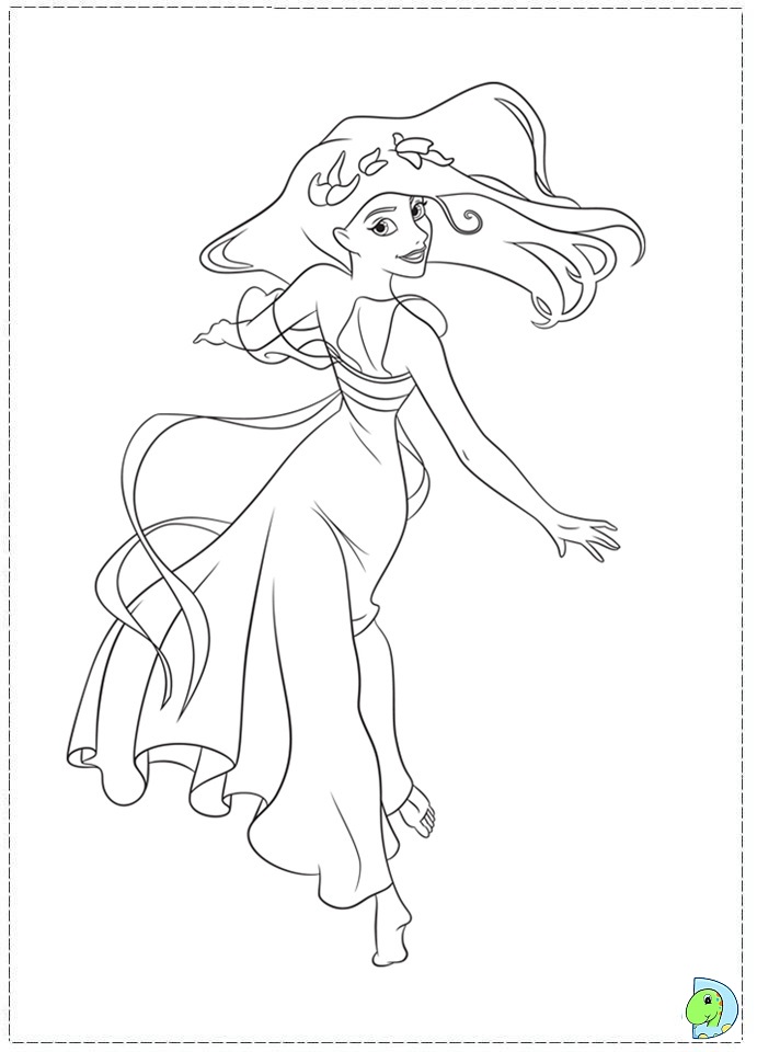 Enchanted Coloring page, Princess Giselle coloring page- DinoKids.org