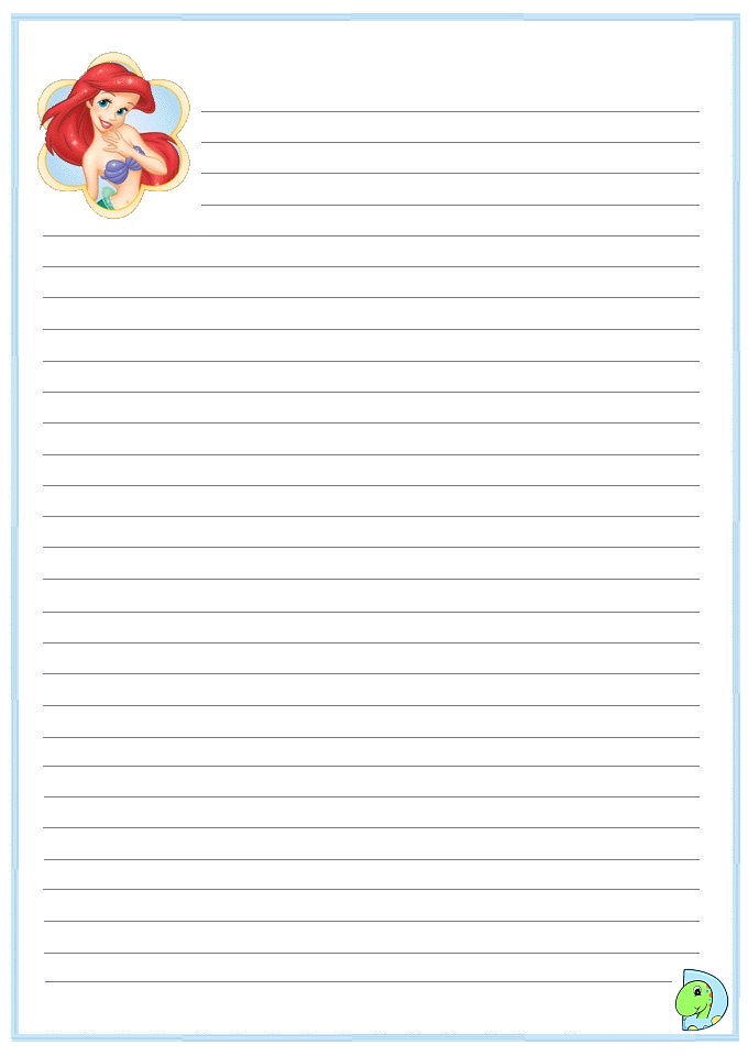 Little mermaid writing paper